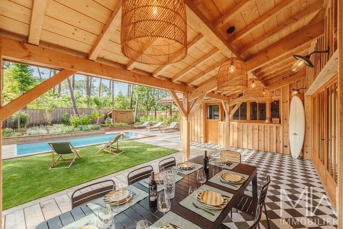 VILLA BOIS AVEC PISCINE – PETIT PIQUEY – 12 COUCHAGES