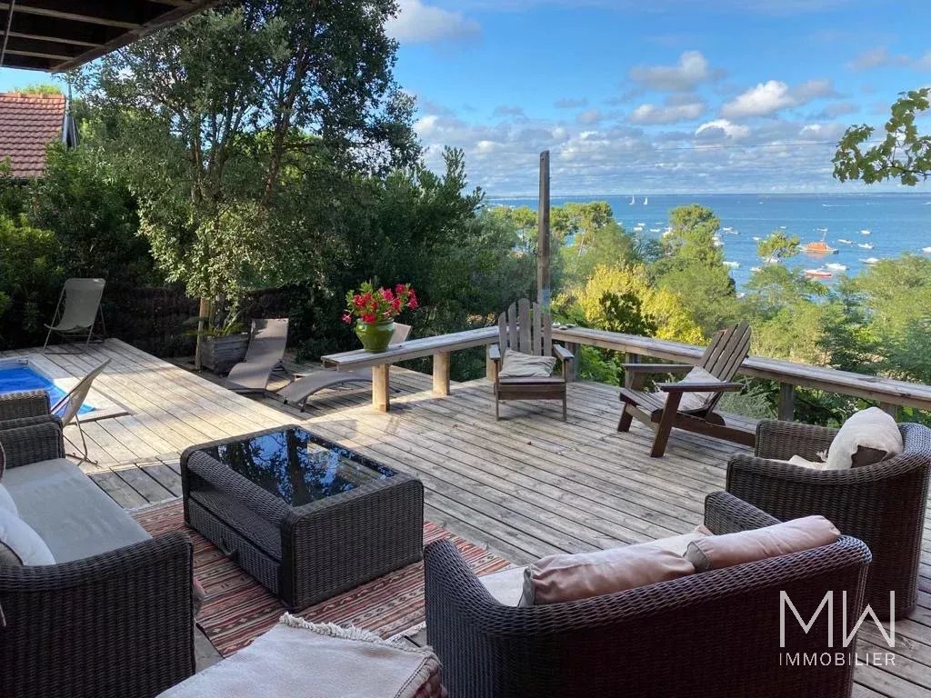 VILLA BOIS AVEC PISCINE ET VUE PANORAMIQUE SUR LE BASSIN – LA VIGNE – 12 PERSONNES